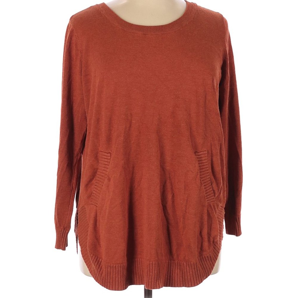 Orange pullover sweater 1X